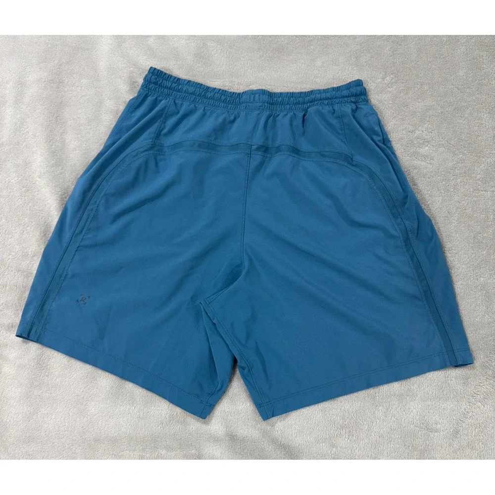 Lululemon Pace Breaker 7 Inch Lined Shorts Mens Teal Blue Athletic Gym Run